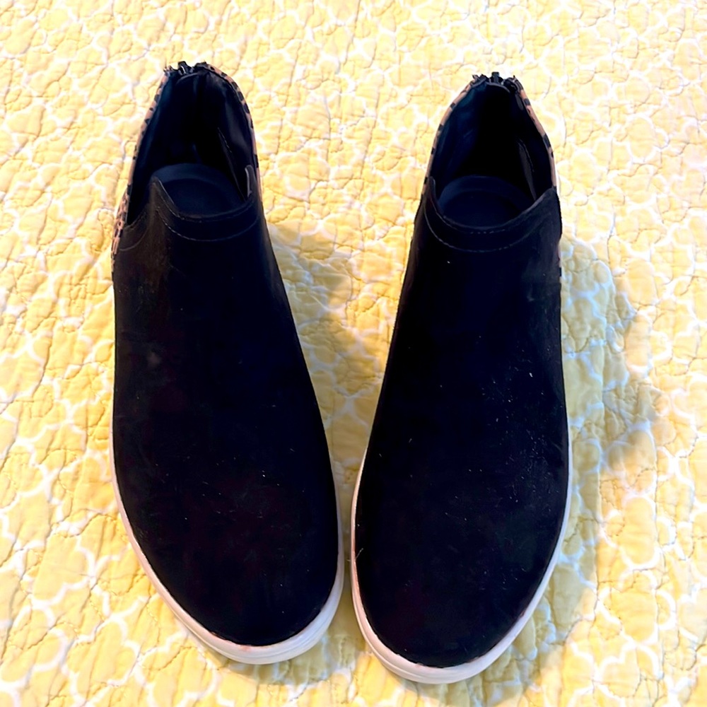 Black suede booties
